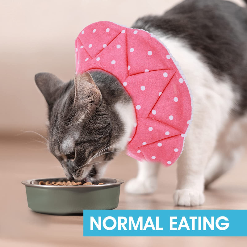 TIESOME Cat Collar Adjustable 6.7-9inch Kitten Recovery Collars Small Dog Cat Post-Surgery Soft Recovery Pet Cone Collar Anti-Bite/Lick Cat Dog Health (Pink) - PawsPlanet Australia