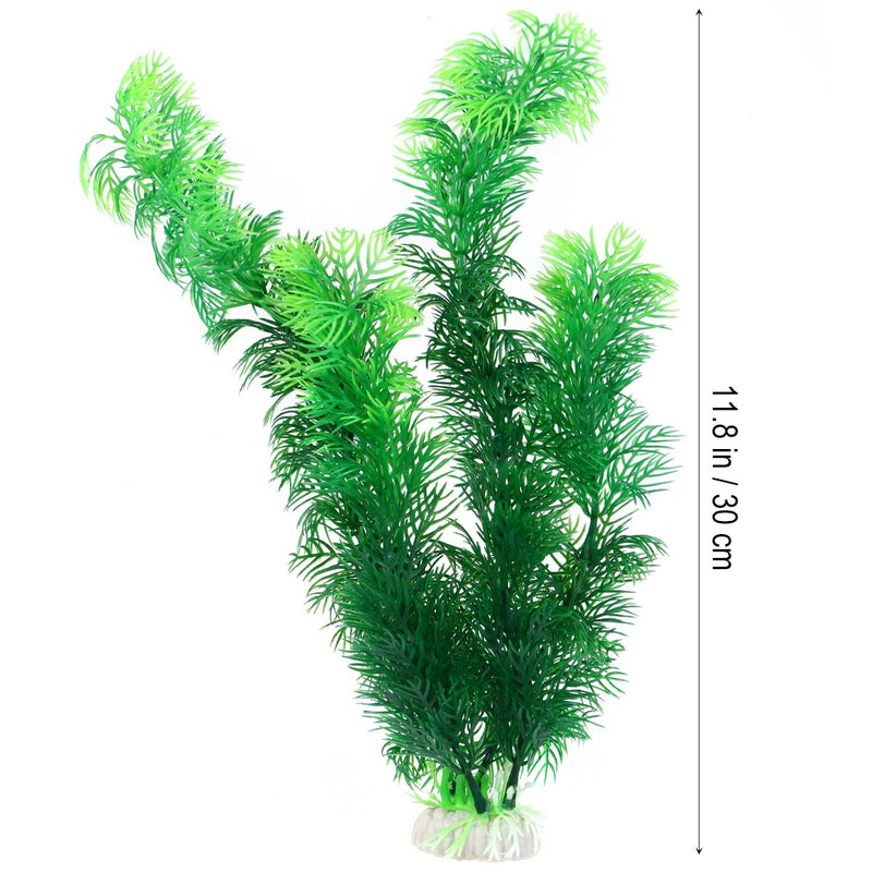 [Australia] - WINOMO 30cm Plastic Plant Emulational Aquatic Leaves Green Underwater Tree with Base for Aquarium Decoration 