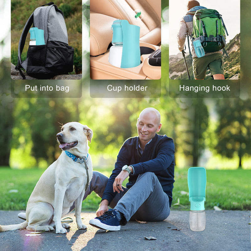 Dog Water Bottle for Walking 350ML, Foldable Puppy Drinking Bottles Leak Proof Pet Water Drinking Bottle For Dog Cat Outdoor Travelling Hiking (350ml, Blue) - PawsPlanet Australia