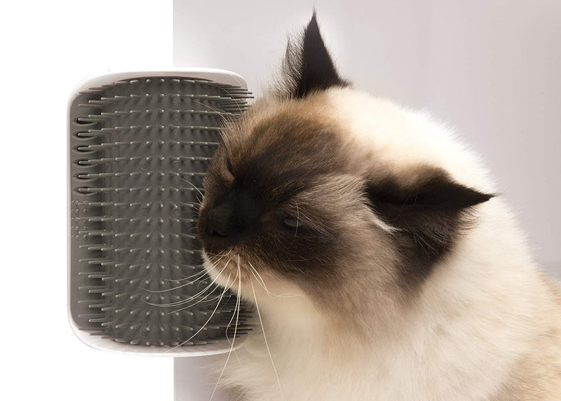 Mein HERZ Pack of 2 Cat Self Groomer - Massage Corner - Cat Self Groomer Cat Self Groomer - Cat Edge Cat Brush, with 2 Packs of Catnip, for Cat Hair Removal and Itching Massage (L/M) - PawsPlanet Australia