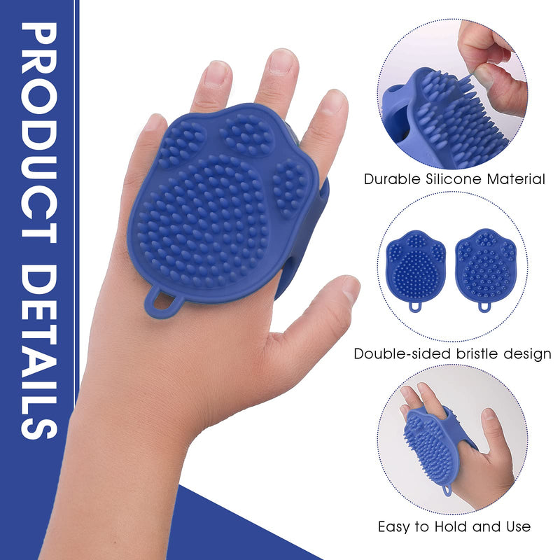 Cobee Dog Cat Bath Brush, Rubber Pet Grooming Brush 2-in-1 Puppy Massage Brush, Soft Hair Grooming Cleaning Brush for Long Short Hair (Blue) Blue - PawsPlanet Australia