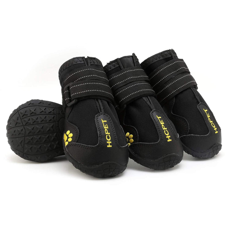 Dog Shoes Protective Dog Boots Set of 4 Waterproof Dog Shoes with Adjustable Safe Reflective Straps, Rugged Sole and Skid-Proof Outdoor Paw Protectors for Small,Medium and Large Dogs (2: 2.4"x1.6" L*W 2: 2.4"x1.6"(L*W) Black - PawsPlanet Australia