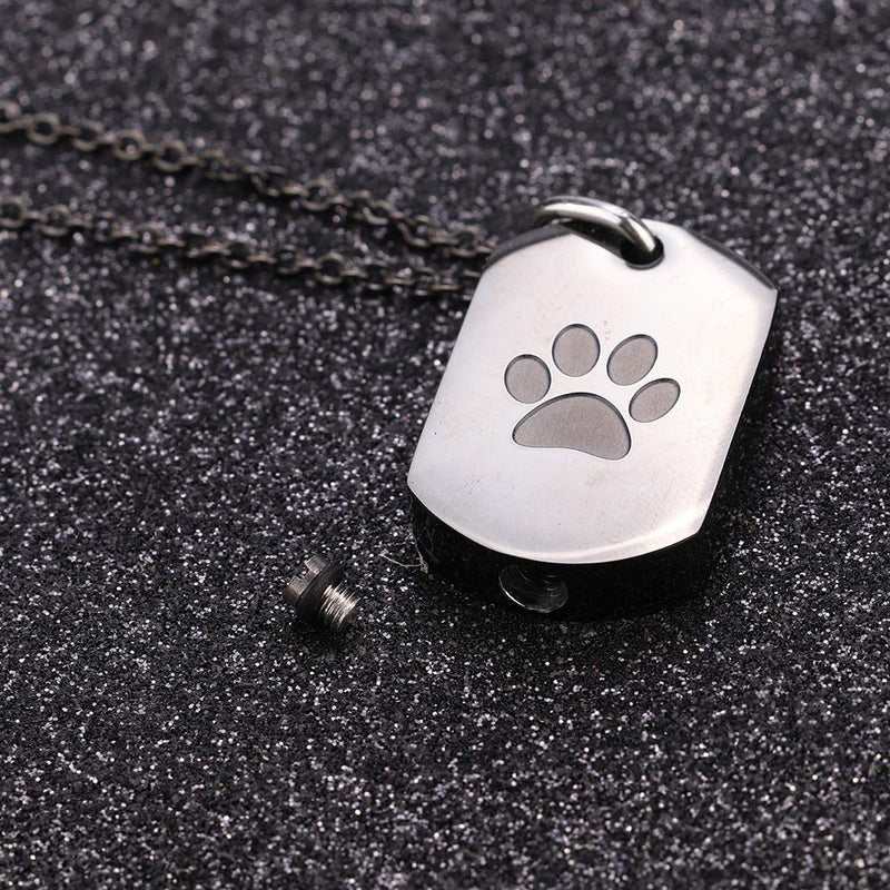 Pssopp Urn Necklace for Ashes Dog Cat Pets Ashes Footprint Pattern Memorial Jewelry Cremation Urn Necklace Dog Ashes Keepsake Locket for Women Girls - PawsPlanet Australia