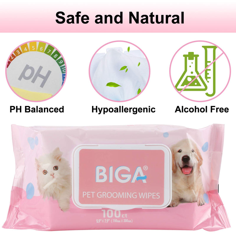 Deodorizing Hypoallergenic Pet Wipes with Fragrance Free Natural Organic for Cleaning Face Butt Eyes Ears Paws Teeth 100ct per Pack 1 Pack - PawsPlanet Australia