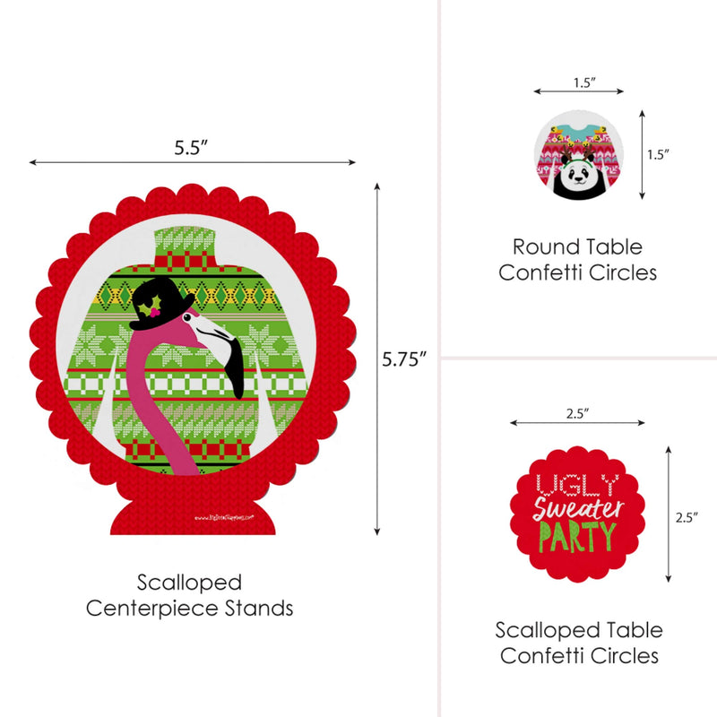 Big Dot of Happiness Wild and Ugly Sweater Party - Holiday and Christmas Animals Party Centerpiece and Table Decoration Kit - PawsPlanet Australia