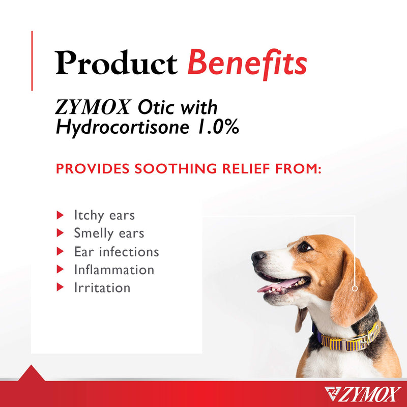 Pet King Brands Zymox Otic Enzymatic Solution for Dogs and Cats to Soothe Ear Infections with 1% Hydrocortisone for Itch Relief, 8oz - PawsPlanet Australia