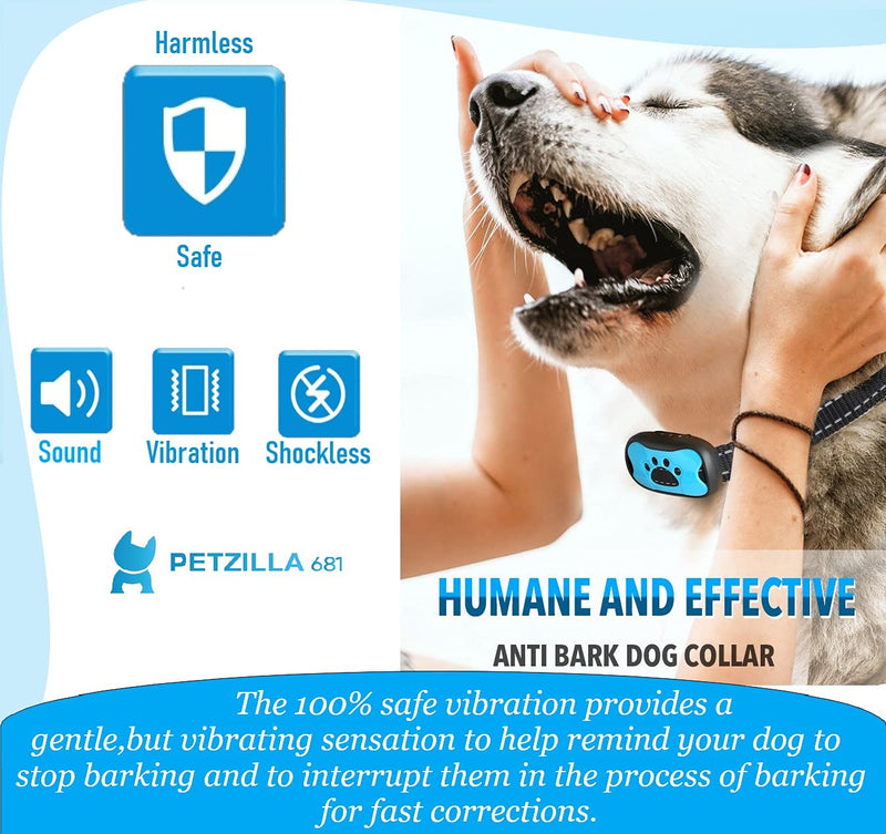 Petzilla-681Anti Bark Collar No Bark Collar Harmless and Humane Dog Collar No Shock Pet Training Collar Dog Bark Control Collar Anti Barking Device (Requires Battery) Requires Battries - PawsPlanet Australia