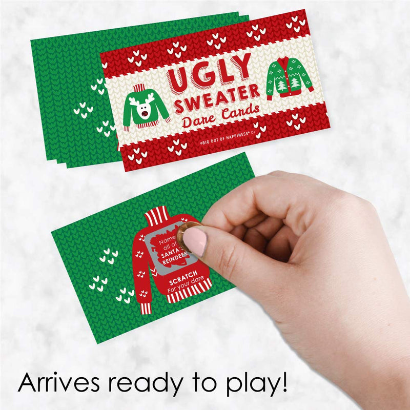 Big Dot of Happiness Ugly Sweater - Holiday and Christmas Party Game Scratch Off Dare Cards - 22 Count - PawsPlanet Australia