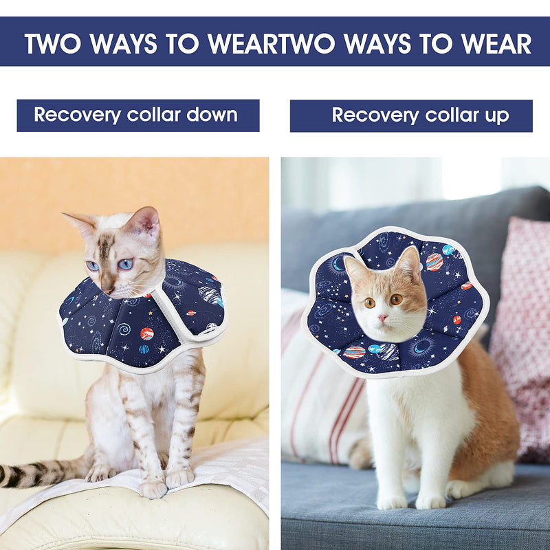 TIESOME Soft Cat Cone Collar, Adjustable Small Puppy Recovery Collar After Surgery Lightweight Comfortable Pet Protective Cotton Cone for Cat Kitten Prevent Licking Wounds - PawsPlanet Australia