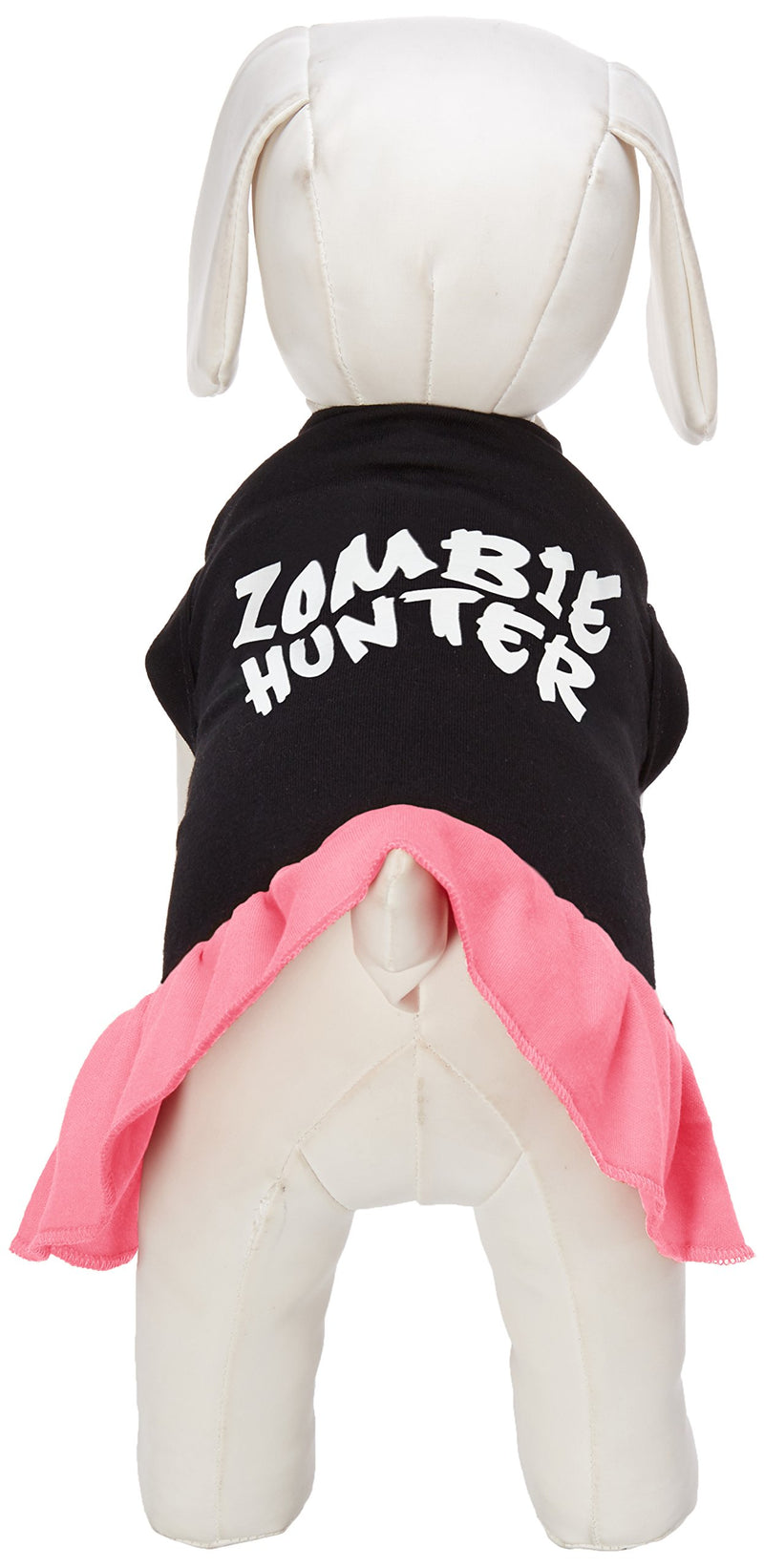 [Australia] - Mirage Pet Products 57-54 MDBPBPK Pink Zombie Hunter Screen Print Dress Black with Bright, Medium 