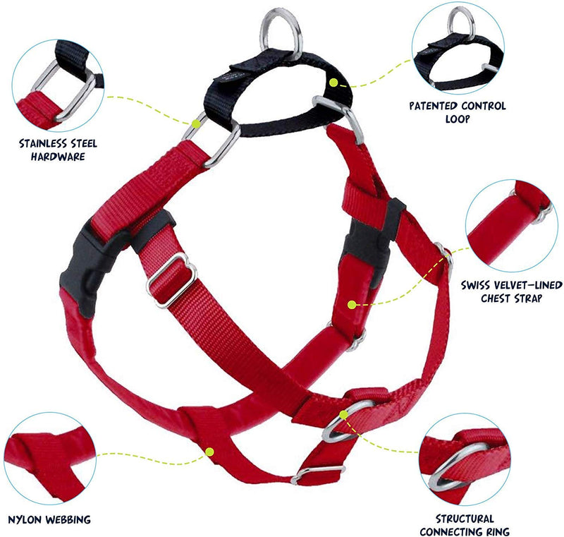 [Australia] - 2 Hounds Design Freedom No-Pull No Leash Harness Only, 5/8-Inch, Small, Red 