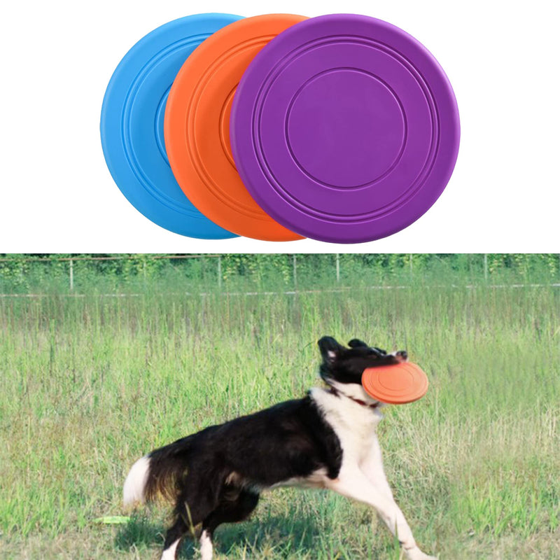 XUBX 7 Pieces Dog Flying Disc, Pet frisbee, Flying Disc Dog Toy, Frisbees for Dogs, Natural Rubber Floating Flying Saucer, Bite resistant Frisbee Training tossing toys pet toy, Training Toys - PawsPlanet Australia