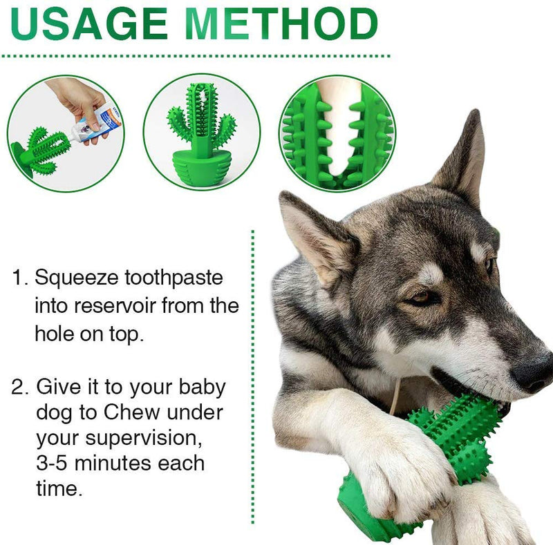 Sweetneed Dog Toothbrush Stick Brushing Stick Puppy Dental Care Brushing Teeth Cleaning Chew Toys， Medium and Large Pets Oral Dental Care Natural non-Toxic Rubber (M, Green) M - PawsPlanet Australia