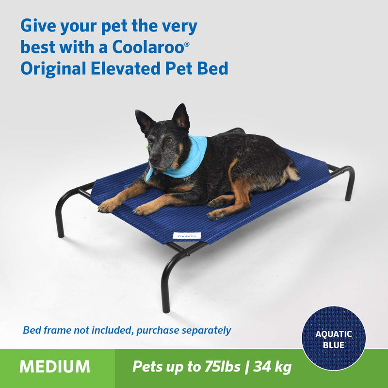 Coolaroo The Original Elevated Pet Bed Replacement Cover, Medium, Aquatic Blue - PawsPlanet Australia