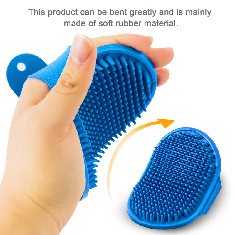 [Australia] - Dog Grooming Brush, CWXZSTM Pet Shampoo Bath Brush Soothing Massage Rubber Comb with Adjustable Ring Handle for Long Short Haired Dogs and Cats 2pcs 