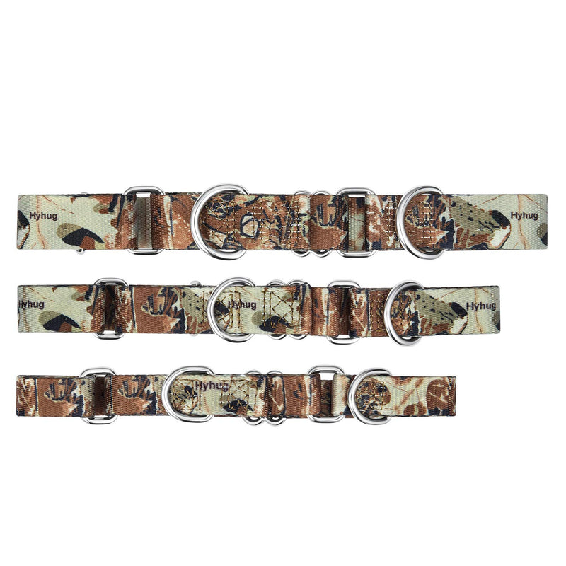 [Australia] - Hyhug Pets Upgraded Escape Proof Martingale Collar for Dogs Daily Use Walking and Professional Training - Double Ring Can Attached ID Tags and Accessories. Medium Forest Camo 