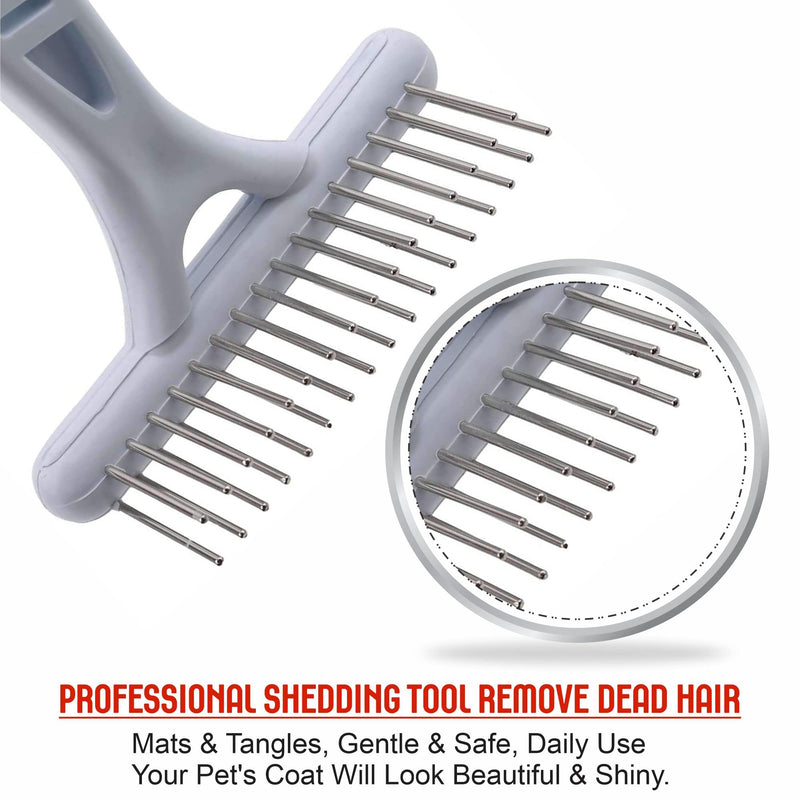 Undercoat Rake Dog Grooming Brush Dematting Self Cleaning Slicker Brush Puppy Brush Double Row Teeth Pin Metal Comb De-Shedding Tool Removes Loose Hair Tangled Knot Detangling Small Cats Pet Cockapoo - PawsPlanet Australia