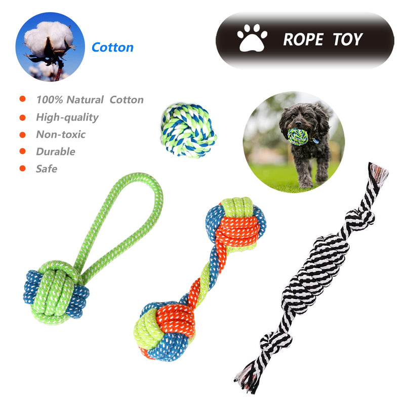 HZMPDSY Dog Chew Toys, 7 Pack Squeaky Dog Toys, Puppy Rope Chew Toys, Cute Puppy Toys with Panda, Ropes Chew Toys for Small Dogs, Durable, Safe and Non-Toxic - PawsPlanet Australia