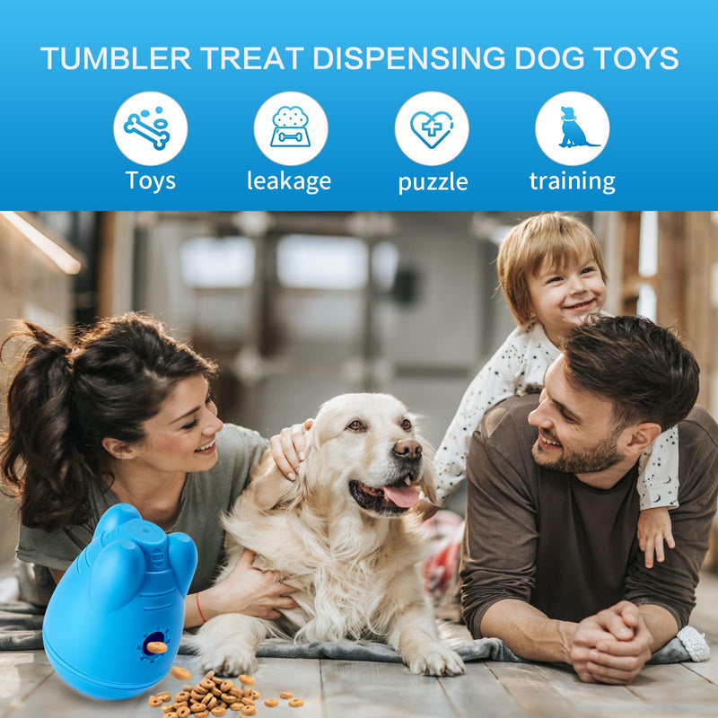 Treat Dispensing Dog Toys, IQ Dog Treat Ball for Dog Treat Dispensing Toy, Dog Treat Toy Interactive Wobble Dog Puzzle Toys for Large/Medium Dog (Tumbler) (Blue) BLUE - PawsPlanet Australia