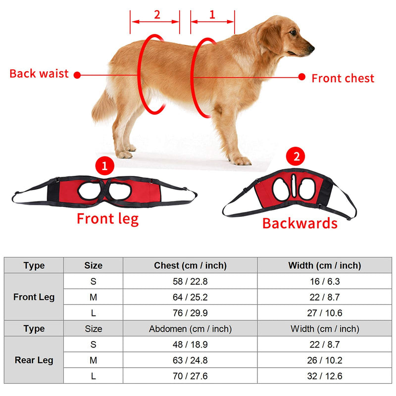 Sheens Dog Support Harness, Pet Walking Aid Lifting Pulling Vest Pet Support and Rehabilitation Sling for Old Injured Dogs Fornt and Rear Legs Rehabilitation (Front Leg S) Front Leg S - PawsPlanet Australia