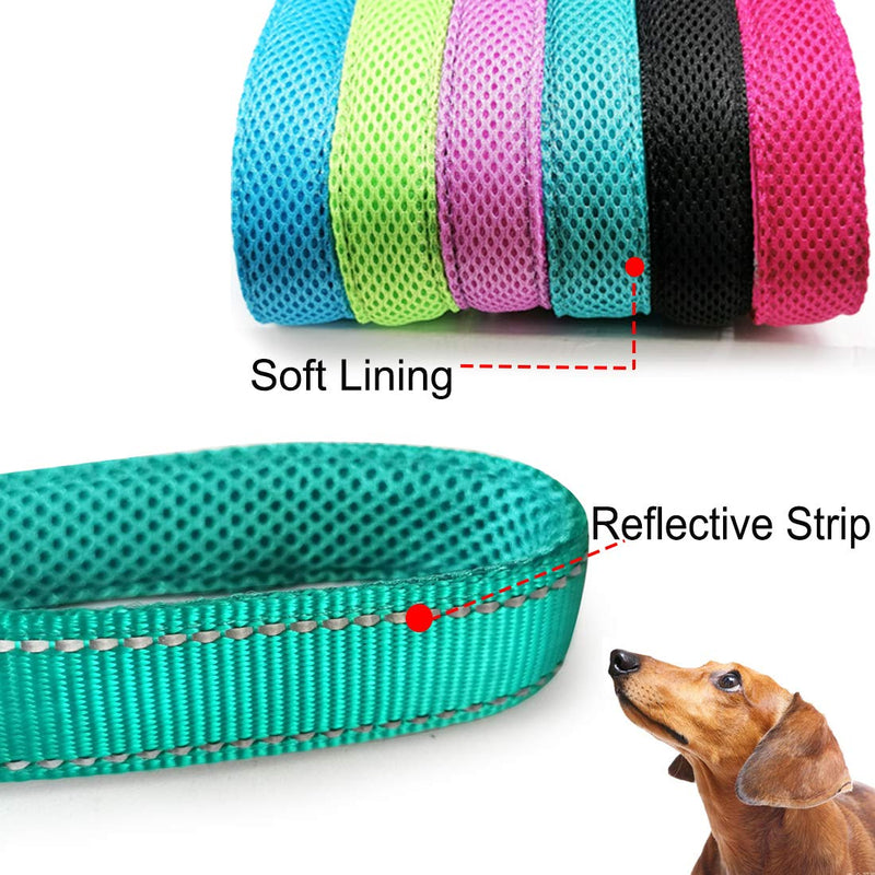[Australia] - Mycicy Reflective Dog Choke Collar, Soft Nylon Training Slip Collar for Dogs 1"W x 20"L Turquoise 