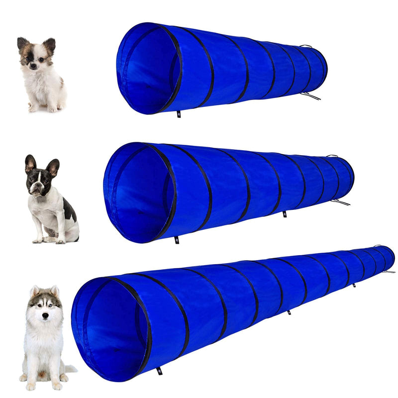 lionto DT10061 Dog Tunnel Play Tunnel Dog Cave Agility Tunnel Blue Size M 300 x 50 cm - PawsPlanet Australia