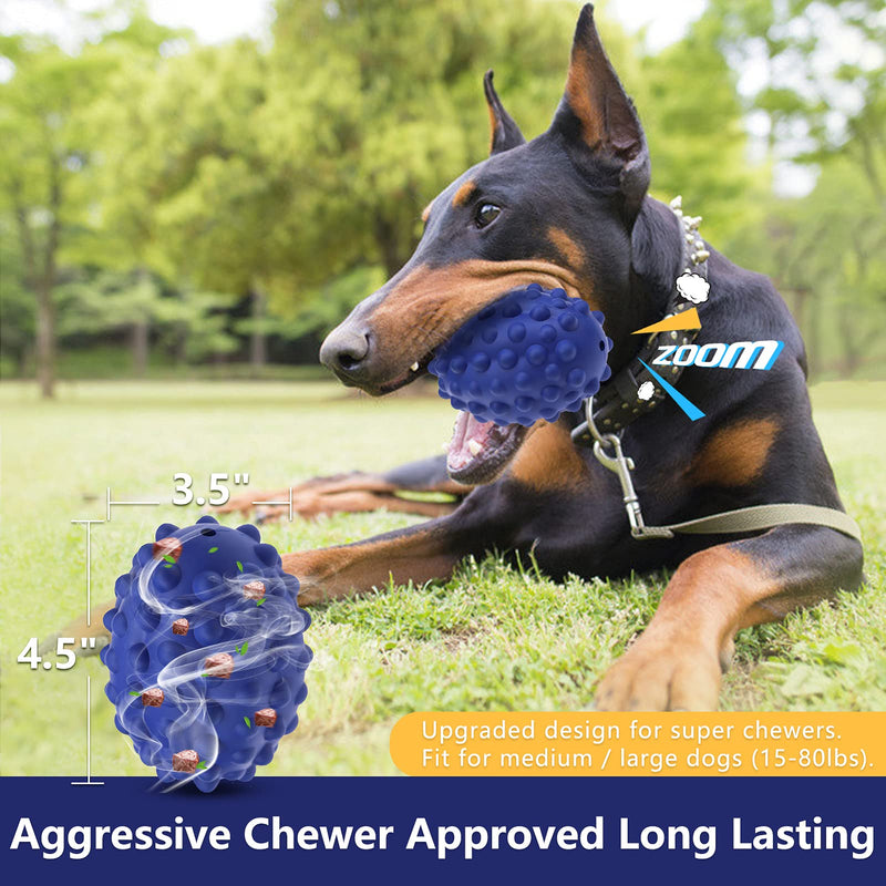 Dog Toys for Aggressive Chewers Large Breed - Ackerman Dog Squeaky Toys Indestructible Dog Toys, Non-Toxic Rubber Made Tough Durable Dog Chew Toys, Puppy Chew Toys for Teething Fits Medium Large Dogs rubber dog toy * blue * 1 - PawsPlanet Australia