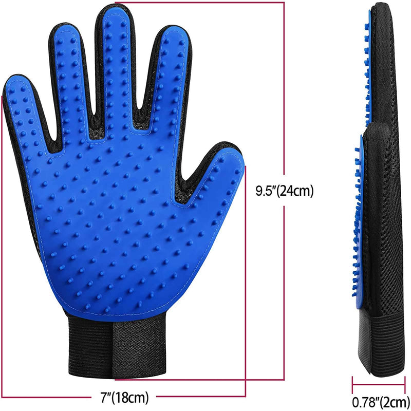 Pet Grooming Gloves Dog Deshedding Glove Efficient Cat Glove Brush Pet Hair Remover Mitt Glove with Enhanced Five Finger Design for Dog & Cat Pet (1Pair) - PawsPlanet Australia