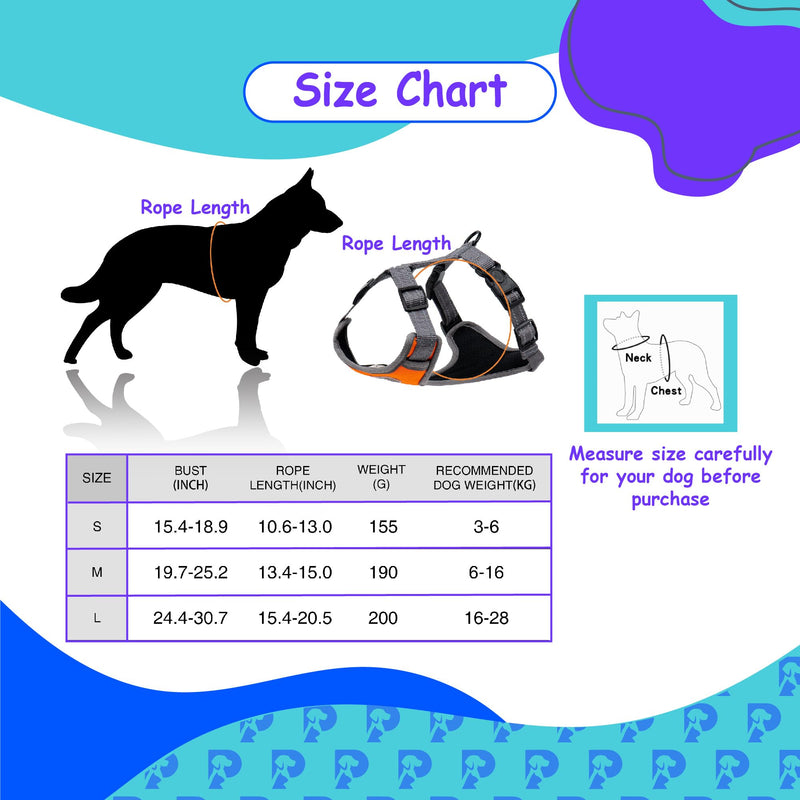 Petplicity No-Pull Pet Harness - Adjustable Soft Padded Oxford Vest for Medium Breeds - No Choke Reflective Safe Walks with Easy Control Handle - Small to Large Dogs (Orange, Large) Orange - PawsPlanet Australia