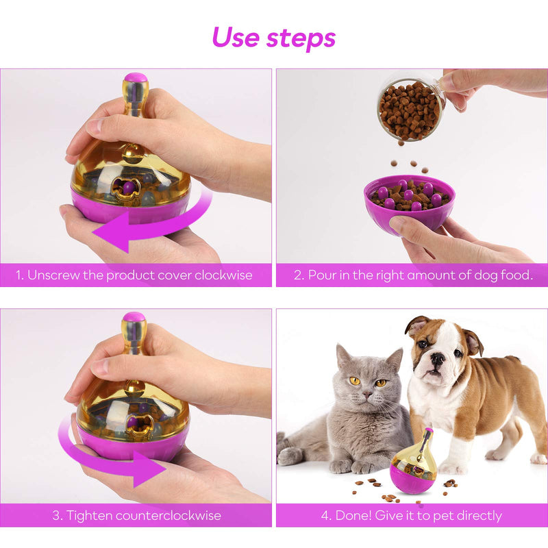 HALOVIE Puzzle Toys for Dogs Feeder Toy Treat Ball Puppy Food Dispenser Slow Feeding IQ Training for Boredom Cats Small Dogs Pink - PawsPlanet Australia