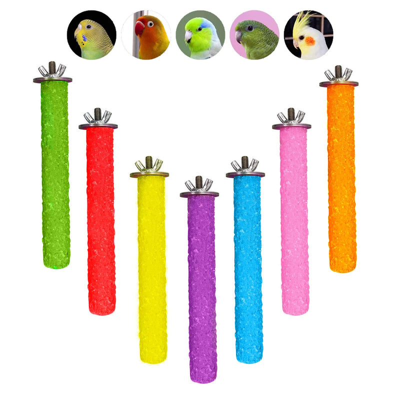 Mrli Pet 7 Pack Bird Cage Perch Toy, Parrot Stand Wood Paw Grinding Stick for Budgies Parakeet Cockatiel Conure - PawsPlanet Australia