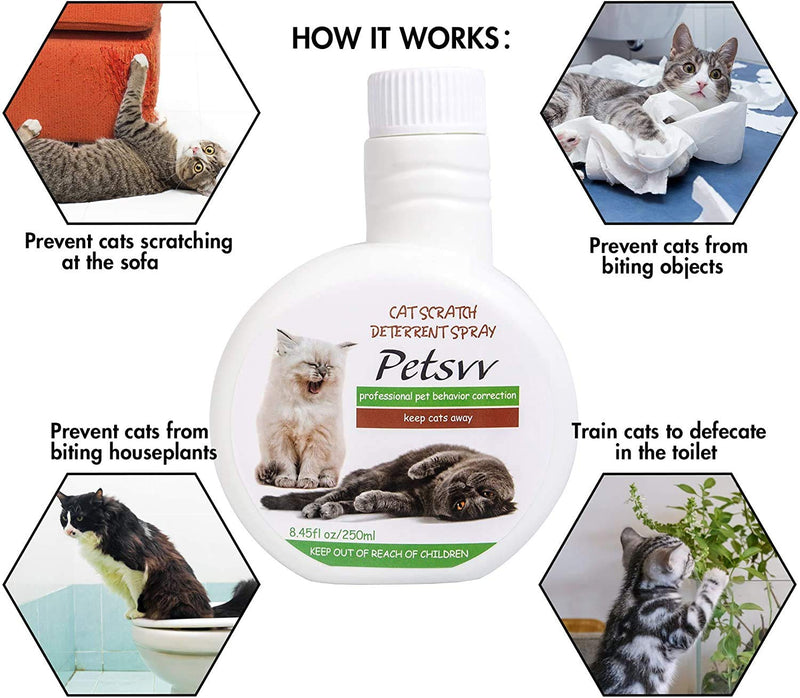 Cat Scratch Deterrent Spray, Anti Scratch Cat Spray Safe for Plants, Furniture, Floors, Non-Toxic, No Alcohol - PawsPlanet Australia