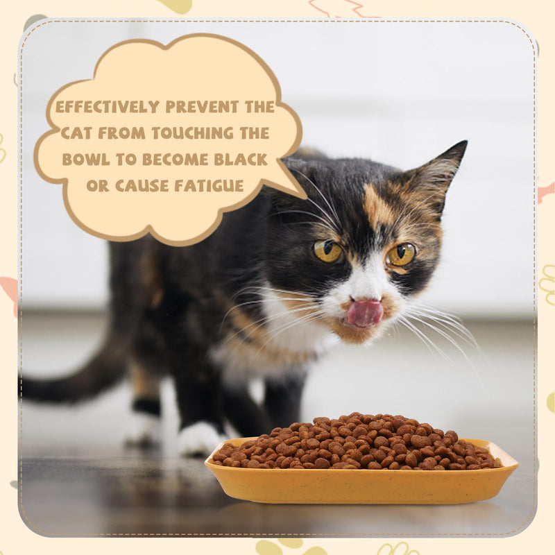 8 Pieces Cat Food Bowl Set, 6 Inch Shallow Cat Food Dish Whisker Fatigue Relief Cat Bowl Cat Wet Feeding Bowls Wide and Small Pet Plate for Cats and Small Dogs (Round,Square) - PawsPlanet Australia