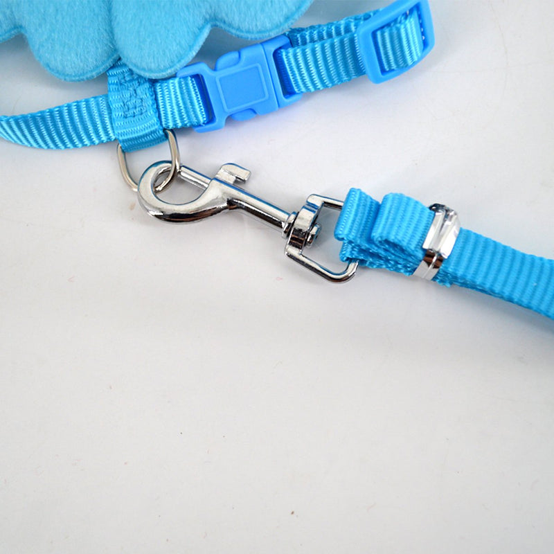 [Australia] - Budd Pet Dog Leash Adjustable Harness Puppy Leads and Collars Set for Small Doggie Kitten Vest Strap S Blue 