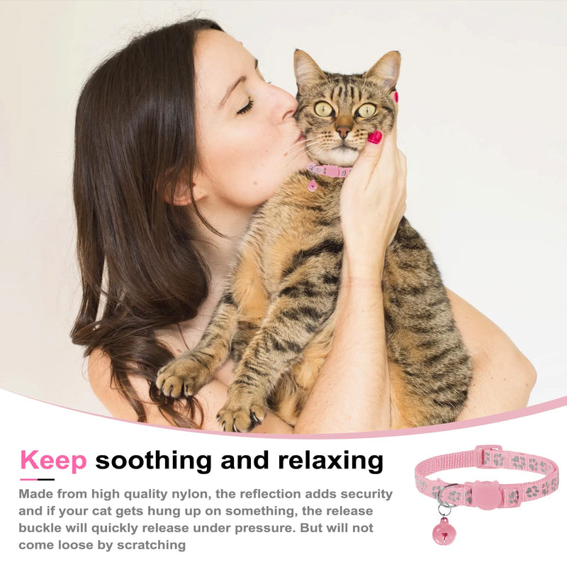 NeuWee Cat Harness with Leash Escape-Proof, Cat Harness Leash Set with Cat Collar, Cat Leash with Harness for Cats, Adjustable Reflective Cat Harness for Kitten Dog (XS, Pink) XS - PawsPlanet Australia
