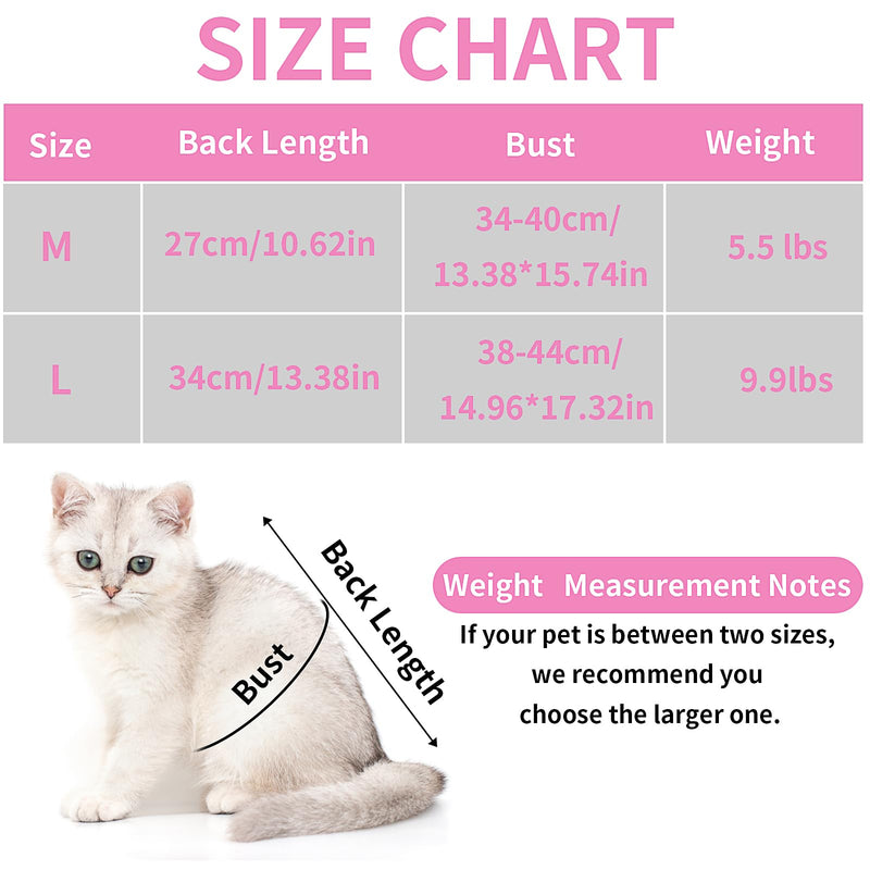 cobee Professional Cat Recovery Suit for Abdominal Wounds or Skin Diseases, Cat Surgery Recovery Suit Soft E Collar Cone Alternative Cat Onesie for Cats (Pink, Size M) - PawsPlanet Australia