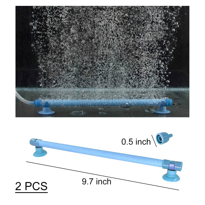 WishLotus 2 Pieces Length Aquarium Air Stone Bubble Wall with Suction Cups, Fish Tank Bubbler Air Bar Tube Bubble Release Diffuser Bar for Fish Tank Air Pump Blue - PawsPlanet Australia