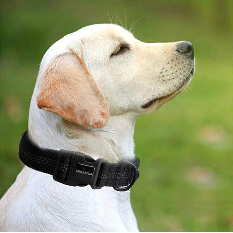 GIEADUN Dog Collar Reflective Pet Collar Adjustable Breathable Large Small Dog Collars Lightweight Collar for Walking/Training Dog Collars (L, Black) L - PawsPlanet Australia