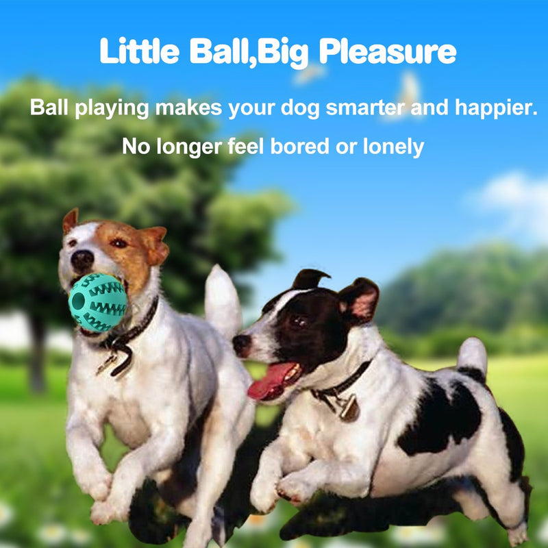 [Australia] - Idepet Dog Toy Ball, Nontoxic Bite Resistant Toy Ball for Pet Dogs Puppy Cat, Dog Pet Food Treat Feeder Chew Tooth Cleaning Ball Exercise Game IQ Training Ball 2 Pack- Blue & Green 