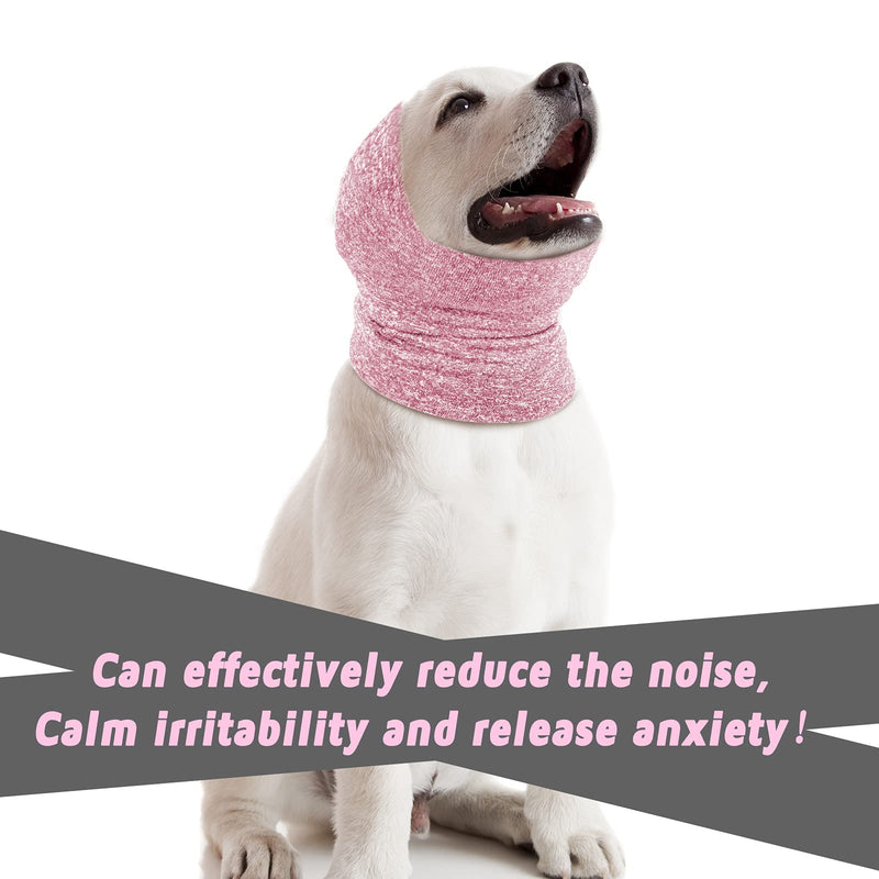 2 Pieces Dog Ear Wrap Noise snoods for Dogs Dog Ear Muffs Noise Protection Quiet Ears Dog Neck and Ears Warmer Pet Dog Hoodie Dog Snood for Anxiety Relief Small Pink - PawsPlanet Australia
