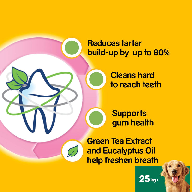 Pedigree Dentastix - Fresh Daily Dental Chews Large Dog, 112 Sticks - 4.32 kg megapack Pack of 4 (4 x 28 Sticks) 112 Count (Pack of 1) - PawsPlanet Australia