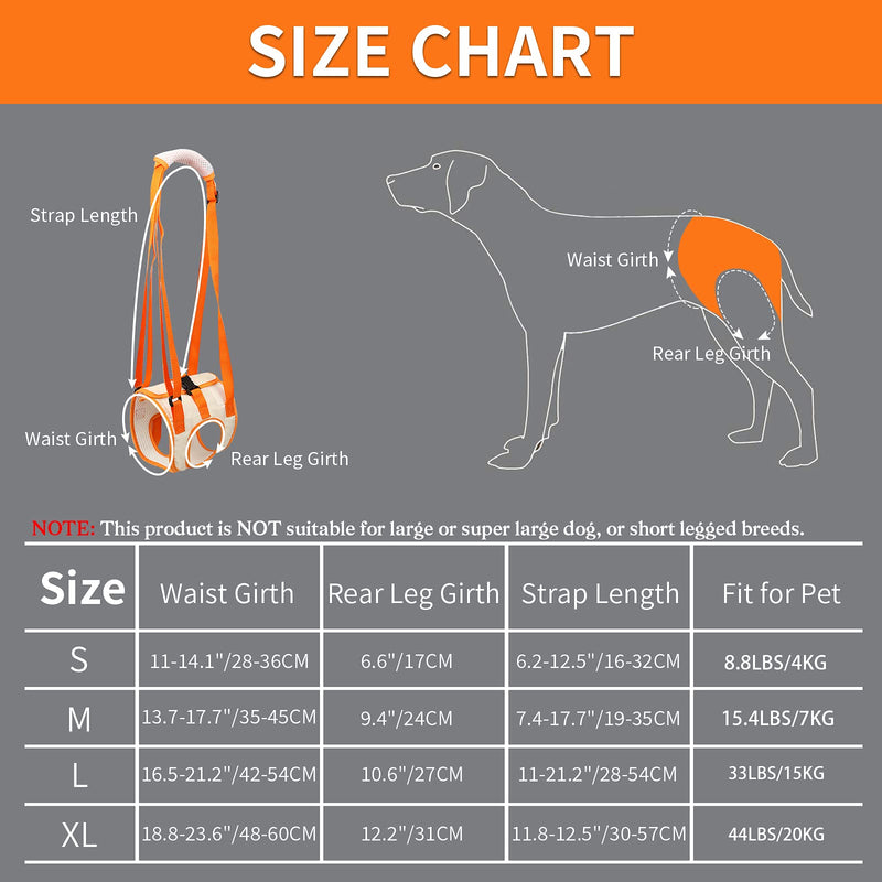 ROZKITCH Dog Lift Harness, Pet Rear Support Aid Veterinarian Approved Sling for Old K9 Help with Poor Stability, Back Leg Hip Disabled Joint Injury Elderly and Arthritis ACL Rehabilitation Rehab Small - PawsPlanet Australia