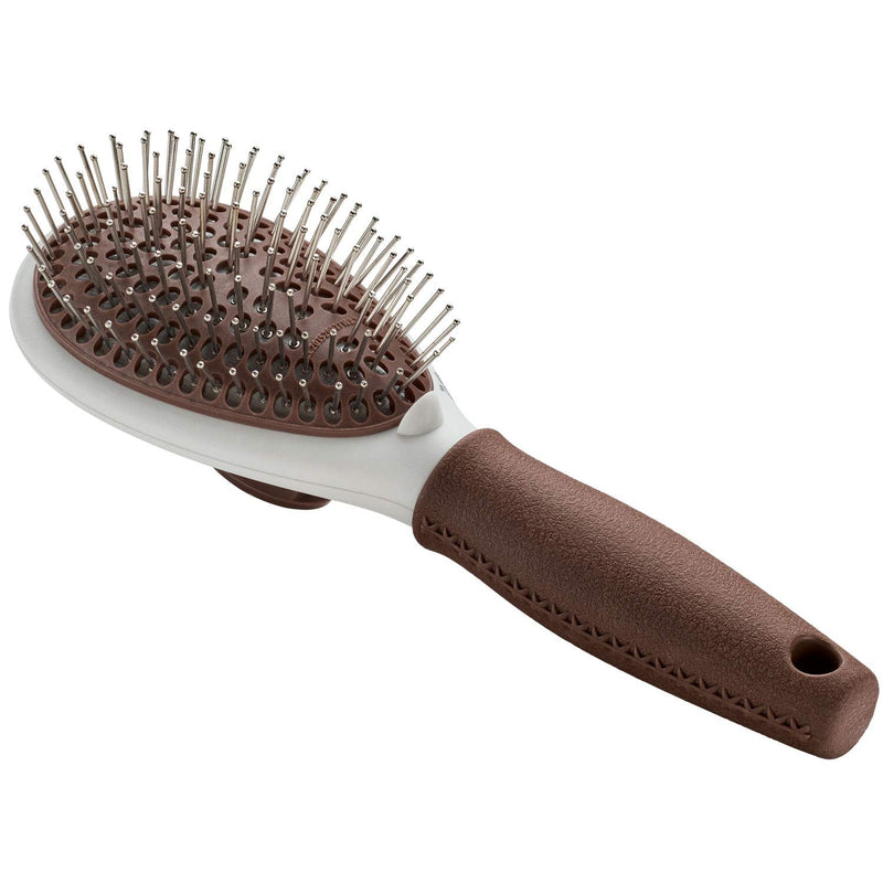 HUNTER SPA self-cleaning grooming brush for dogs, 22.5 x 8.0 cm, L, gray / brown - PawsPlanet Australia