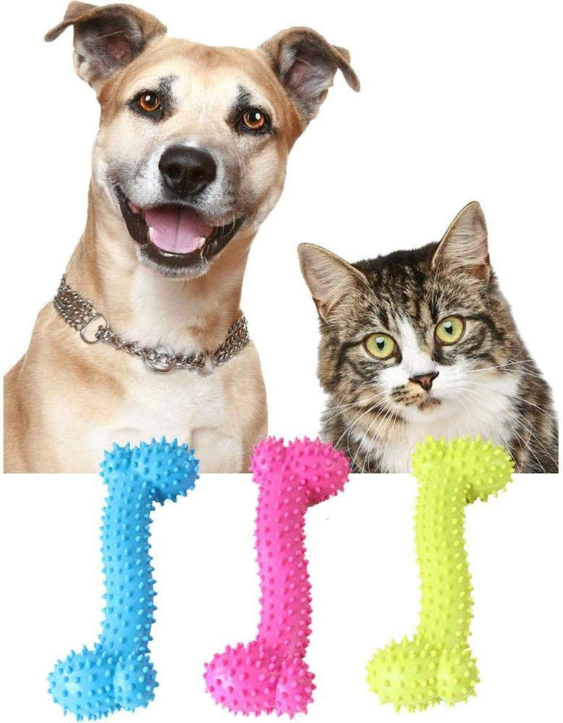 Bark and Purr Rubber Pet/Dog Toy Bone, Dog bite resistant Training Bone, for small medium large dogs, pack of 3 suitable for if you have more than one dog - PawsPlanet Australia