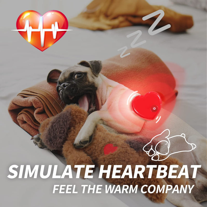 All For Paws Heartbeat Dog Toy,Dog Anxiety Relief,Dog Toys,Pet Toys,Dog Anxiety Relief Behavioral Training Aid Toy Brown Dog 48cm - PawsPlanet Australia