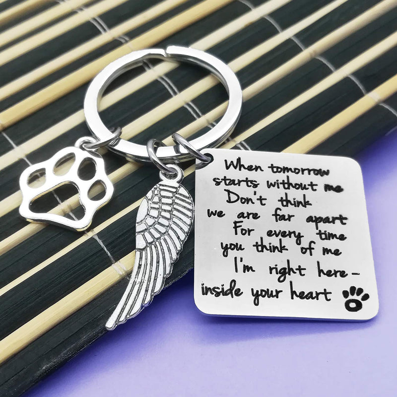 Loss of Pet Keychain Pet Memorial Keychain Keyring Pet Family Dog Family Cat Family Pet Keychain Key Ring Pet Sympathy Gift for Pet Lover Dog Cat Keychain - PawsPlanet Australia