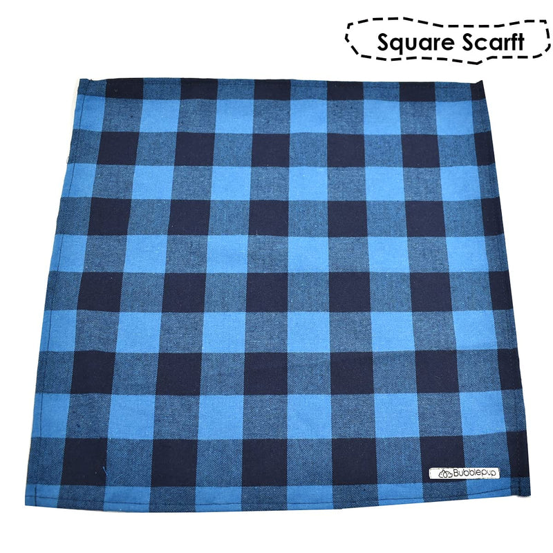 Bubblepup Plaid Dog Bandana, Cotton Dog Bandana for Small Medium Large Dogs, Dog Kerchief, 1PC Square Dog Scarf Dog Triangle Bibs Blue&Black - PawsPlanet Australia