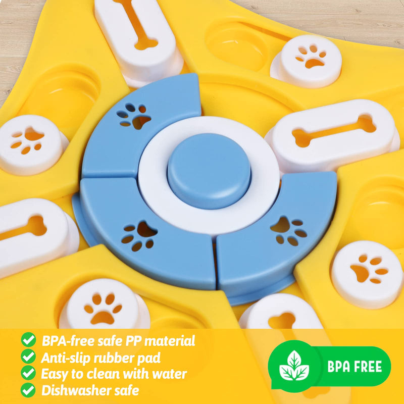 Dog Toy Intelligence, Dog Toy Cat Toy Intelligence, Interactive Dog Toy for Dogs, Prevent Vomiting Intelligence Toy for Dogs Level 2 (Yellow) - PawsPlanet Australia