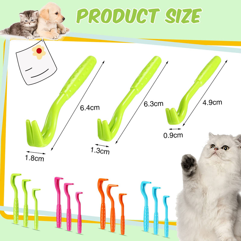 Kittmip 24 Packs Tick Remover Plastic Tick Remover Tools Tick Puller Removal Tick Grabber for Dogs Cats Humans, 3 Sizes, Green Rose Red Blue Orange - PawsPlanet Australia