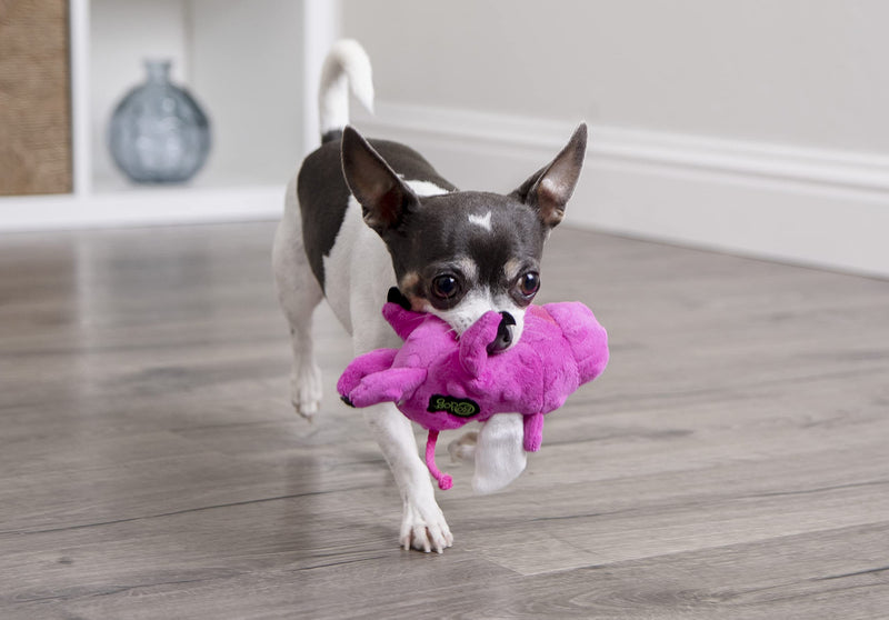 goDog Flying Pigs with Chew Guard Technology Durable Plush Squeaker Dog Toys Pink Mini - PawsPlanet Australia